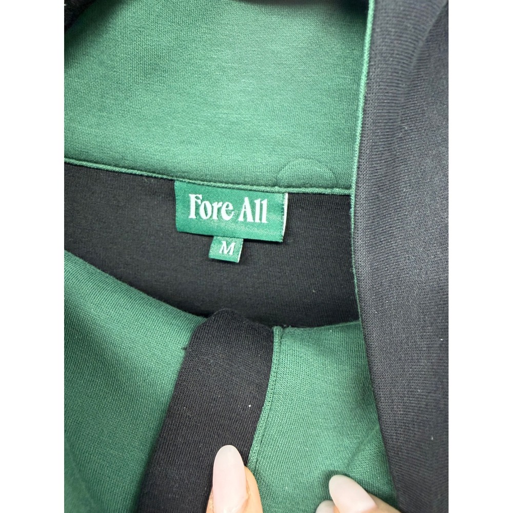 Fore All Suie Sweatshirt Black Green White Quarter Zip Golf Pullover M $128 - Picture 4 of 7